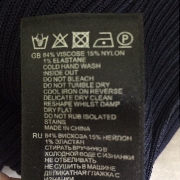 Reiss Nicky Ribbed-Knit Navy Top - Picture 7 of 7